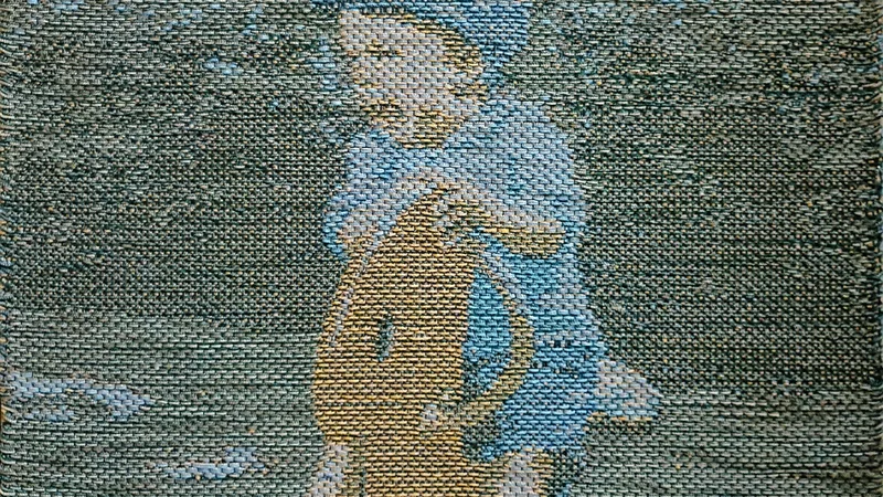 2019 The Knight of The Teeter  147 x 156 cm Digital jacquard weaving, braided synthetic fibres