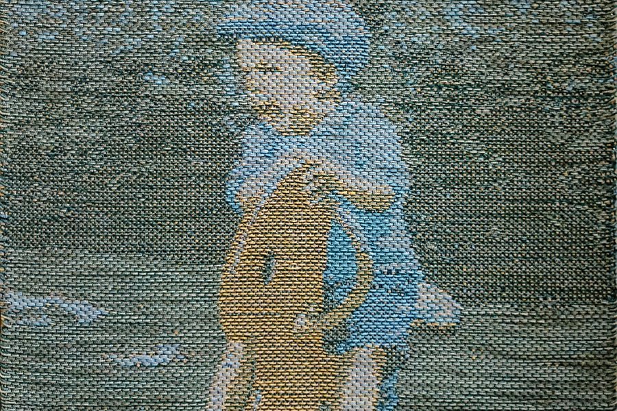 The Knight of The Teeter 2019  147 x 156 cm Digital jacquard weaving, braided synthetic fibres